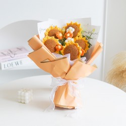 Artificial Mixed Sunflower Crochet Flower Bouquet 