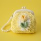 Handmade Pearl Chain Tulip Crochet Coin Bag for Kids Women