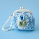 Handmade Pearl Chain Tulip Crochet Coin Bag for Kids Women