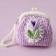 Handmade Pearl Chain Tulip Crochet Coin Bag for Kids Women