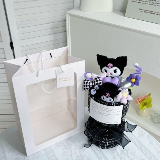 Cute Cartoon Anime Sanrio Kuromi Cinnamoroll Hello Kitty Plush Bouquet Flower 