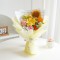 yellow knitted mix crochet flower bouquet