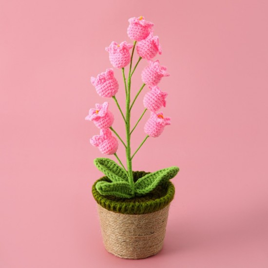 Handmade Artificial Crochet Valley Flowers Pot